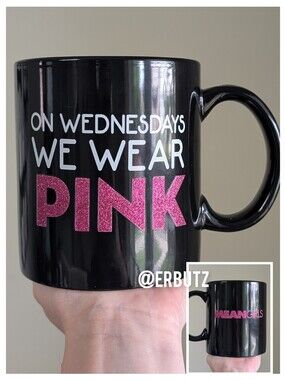 Mean Girls ON WEDNESDAYS WE WEAR PINK Oversized Ceramic Mug w/ Glitter Detail 💖